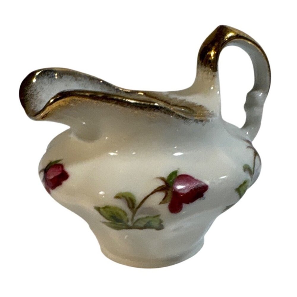 Creamer Pitcher Gold Trim Floral By Quality Products Japan Vintage